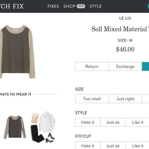 Le Lis Soll Mixed Material Top from Stitch Fix